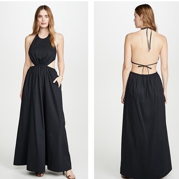 STAUD Dresses & Skirts - STAUD Black Sleeveless Open Back Apfel Maxi Dress